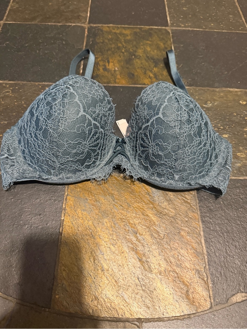 Victoria's Secret Lace Push-Up Bra in Slate Blue